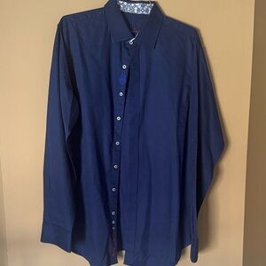 Men's Robert Graham Blue Button Down Shirt XLT